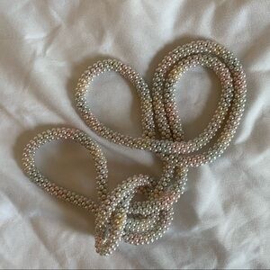 Vintage Multicolor Faux Pearl Rope Necklace